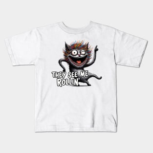 Black Cat - They See Me Rollin Kids T-Shirt